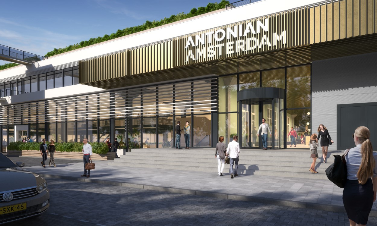 Antonian-Amsterdam-gouden-gevelbekleding-allpro-hoofdingang